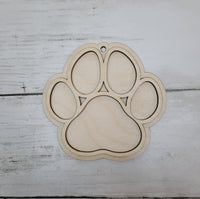 Limited Quantity 2 Piece Christmas Ornament Paw Print