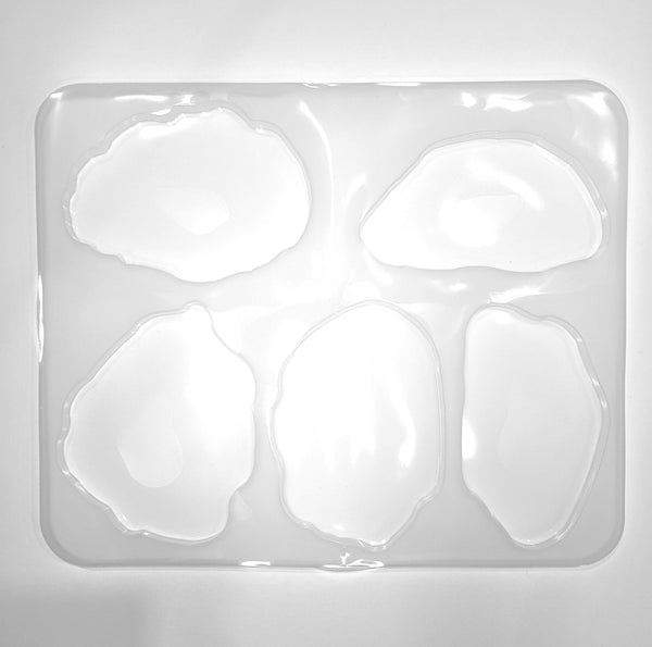 Silicone 5 Geode Large Coaster Mold