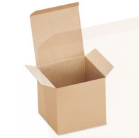 Kraft Pinstripe 4x4x4 Gift Boxes