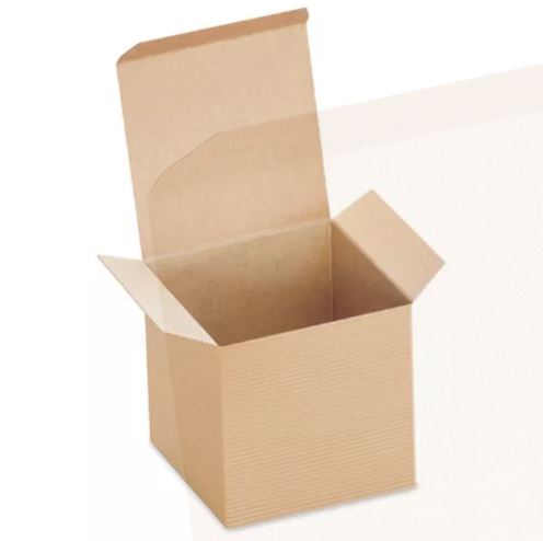 Kraft Pinstripe 4x4x4 Gift Boxes