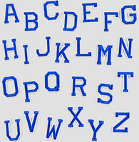 Iron On Embroidered Letters/Patches Royal Blue A-Z